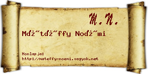 Mátéffy Noémi névjegykártya